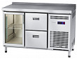 Холодильный стол  СХС-60-01 неохлаждаемая столешница с бортом (ящики 1/2, дверь-стекло)
