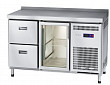 Холодильный стол  СХС-60-01-СО охлаждаемая столешница с бортом (дверь-стекло, ящики 1/2)