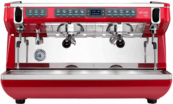 Рожковая кофемашина Nuova Simonelli Appia Life XT 2Gr V 220V красная+высокие группы+паровоздушный кран (169907) фото