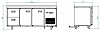 Холодильный стол Abat СХС-70-02 неохлаждаемая столешница с бортом (дверь, дверь, дверь)  (24120011110) фото