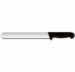 Нож для нарезки Maco 25см с волнистой кромкой, черный 400848 фото