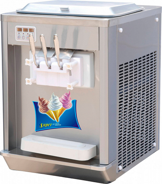 Фризер для мороженого Hualian Machinery HIM-03 с функцией ночного хранения и помпой (3 рожка) фото