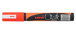 Маркер меловой UNI Mitsubishi Pencil Chalk PWE-5M 1,8-2,5 мм Оранжевый неон фото
