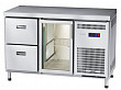 Холодильный стол  СХС-70-01 неохлаждаемая столешница без борта (дверь-стекло, ящики 1/2)