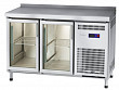 Холодильный стол  СХС-60-01 неохлаждаемая столешница с бортом (дверь-стекло, дверь-стекло)