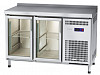Холодильный стол Abat СХС-60-01 неохлаждаемая столешница с бортом (дверь-стекло, дверь-стекло) фото