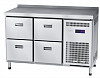 Холодильный стол Abat СХС-60-01 неохлаждаемая столешница с бортом (ящики 1/2, ящики 1/2) фото