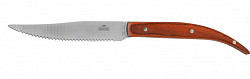 Нож для стейка Luxstahl 235 мм с зубцами коричневая ручка в Москве , фото