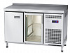 Холодильный стол Abat СХС-60-01-СО охлаждаемая столешница с бортом (дверь-стекло, дверь) фото