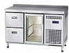 Холодильный стол Abat СХС-60-01-СО охлаждаемая столешница с бортом (дверь-стекло, ящики 1/2) фото