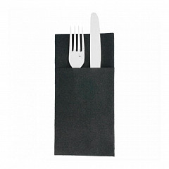 Конверт-салфетка для столовых приборов Garcia de Pou Airlaid чёрный 40*40 см, 50 шт в Москве , фото