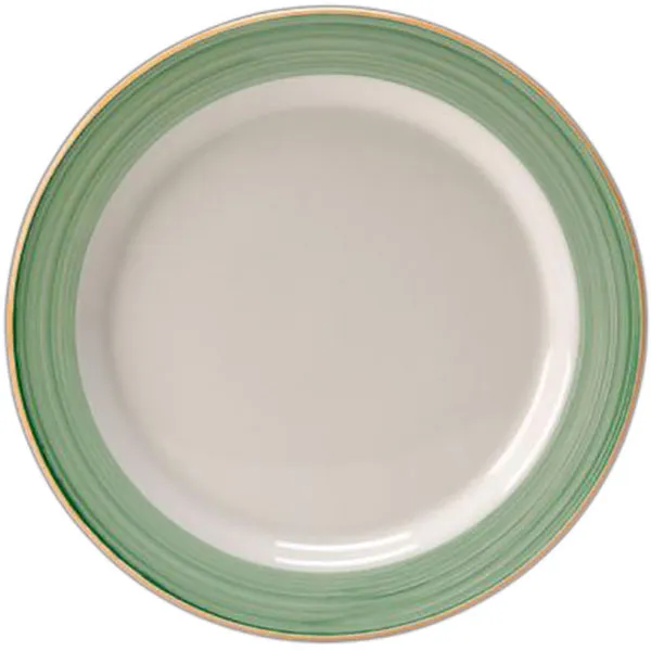 Рио Грин фарфор D = 200, H = 15мм белый, зелен. (03010965) - 03010965