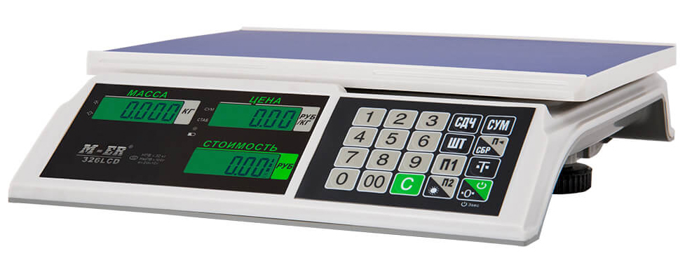 Весы торговые Mertech 326 AC-15.2 Slim LCD Белые фото
