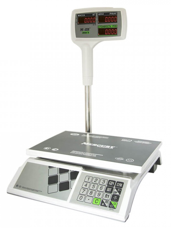 Весы торговые Mertech 326 ACPX-15.2 Slim'X LED Белые фото