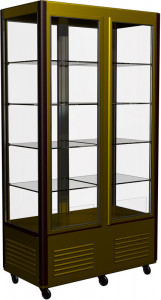 Шкаф кондитерский Полюс R800C Сarboma Люкс (D4 VM 800-1 (коричневый-золотой, 1/2, INOX) фото