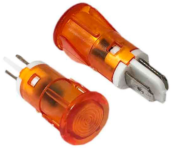 Лампа индикаторная Abat LED 230В 12мм (оранжевая) фото