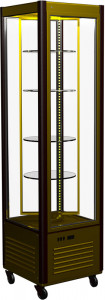 Шкаф кондитерский Полюс R400Cвр Сarboma Люкс (D4 VM 400-2 (коричневый-золотой, 1/2, INOX)) фото