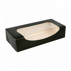 Коробка для суши/макарон Garcia de Pou с окном 20*9*4,5 см, чёрный, 50 шт/уп, бумага фото