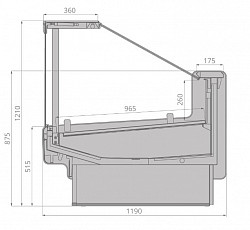 Витрина холодильная Brandford Aurora SQ 190 вентилируемая (выносной агрегат) в Москве , фото 2