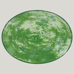 Тарелка овальная плоская RAK Porcelain Peppery 32*27 см, зеленый цвет в Москве , фото