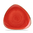 Тарелка мелкая треугольная  Stonecast Berry Red SBRSTR91 22,9см, без борта