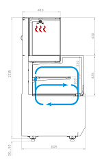 Витрина кондитерская комбинированная Полюс KC70 VV/SH 0,6-2-1 STANDARD боковина ступенька (версия 2.0) (9005-0430) в Москве , фото 3
