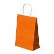 Пакет для покупок с ручками  26+14*32 см, апельсиновый, бумага