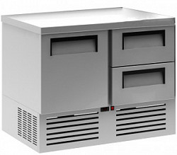 Охлаждаемый стол Полюс T70 M2GN-2 без борта 9006-1 корпус серый 1 дверь, 2 ящика в Москве , фото