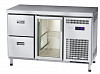 Холодильный стол Abat СХС-60-01 неохлаждаемая столешница без борта (дверь-стекло, ящики 1/2) фото