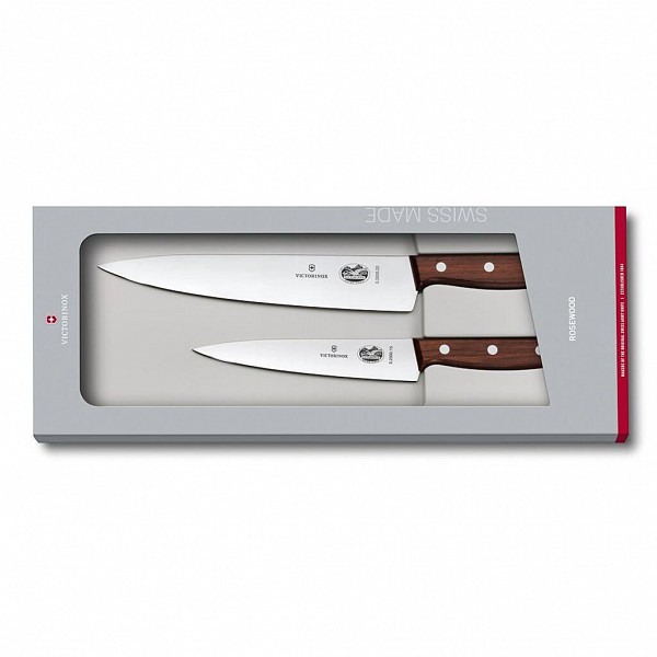 Набор универсальных ножей Victorinox 15/22 см, деревянная ручка, ручка розовое дерево фото