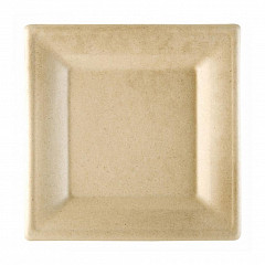 Тарелка квадратная Garcia de Pou Bionic 20*20*1 см, натуральный цвет, 50 шт, сахарный тростник в Москве , фото
