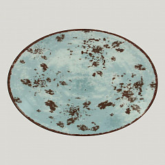 Тарелка овальная плоская RAK Porcelain Peppery 36*27 см, голубой цвет в Москве , фото