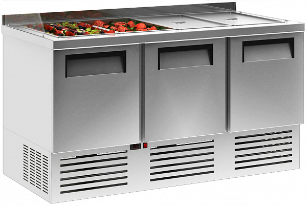 Стол для салатов Полюс T70 M2salGN-2 0430-2 корпус нержавеющая сталь, с бортом фото