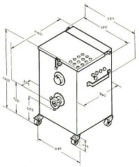 Мясорубка Koneteollisuus (KT) LM-130/A (корпус чугун., шнек нержавеющая сталь, с педалью) в Москве , фото 2