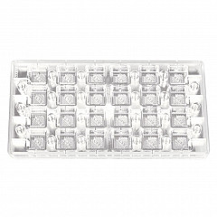 Форма для шоколада P.L. Proff Cuisine Квадрат Love 24 ячейки 25*25*15 мм, поликарбонат в Москве , фото