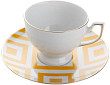 Чайная пара  (чашка с ручкой, блюдце)  MOROCCO DS.4 170 мл желтый (228218)