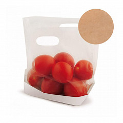 Пакетик с ручками и окном Garcia de Pou 22*18*4,5, см, 50 шт/уп, бумага + РР, натуральный цвет в Москве , фото