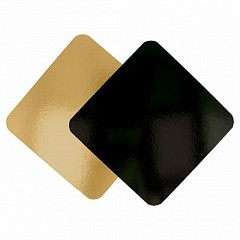 Подложка кондитерская Garcia de Pou двусторонняя 22*22 см, золотая/черная, картон, 50 шт в Москве , фото