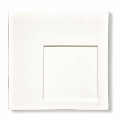 Тарелка квадратная P.L. Proff Cuisine 21*21 см смещенное дно белая фарфор фото