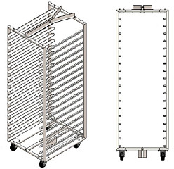 Тележка загрузочная WLBake д/печи ротац. эл. серии ROTOR Slim, мод.Smart/PRO (15ур.,40х60,сис.платф) фото