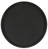 Поднос прорезиненный круглый Luxstahl 400х25 мм черный фото