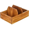 Подставка для набора для специй и салфеток PPwood 3 отделения дуб ,H=6,L=21,B=15см коричнев. (04150851) фото