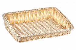 Корзинка пластиковая со скошенным бортом Luxstahl 380х260 мм бежевая [Beige 5450] фото