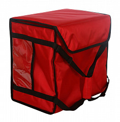 Термосумка на 9-10 пицц Luxstahl 450х450х500 мм фольгированная красная с вентиляцией в Москве , фото 4