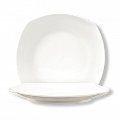 Тарелка P.L. Proff Cuisine 26*26 см квадратная с кругл. краем белая фарфор фото