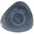 Тарелка мелкая треугольная  Stonecast Blueberry SBBSTR121
