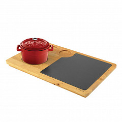 Кастрюля для подачи Lava (Турция) 10 см 350 мл на дерев. подст. с чугун. вставкой в Москве , фото