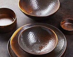 Тарелка мелкая Kunstwerk Мак фарфор D=210,H=17мм медный (03013396) в Москве , фото 2