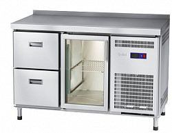 Холодильный стол Abat СХС-60-01-СО охлаждаемая столешница с бортом (дверь-стекло, ящики 1/2) в Москве , фото