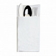 Конверт-салфетка для столовых приборов  бумажная двухслойная белая, 1/6 ECO 40*40 см, 50 шт